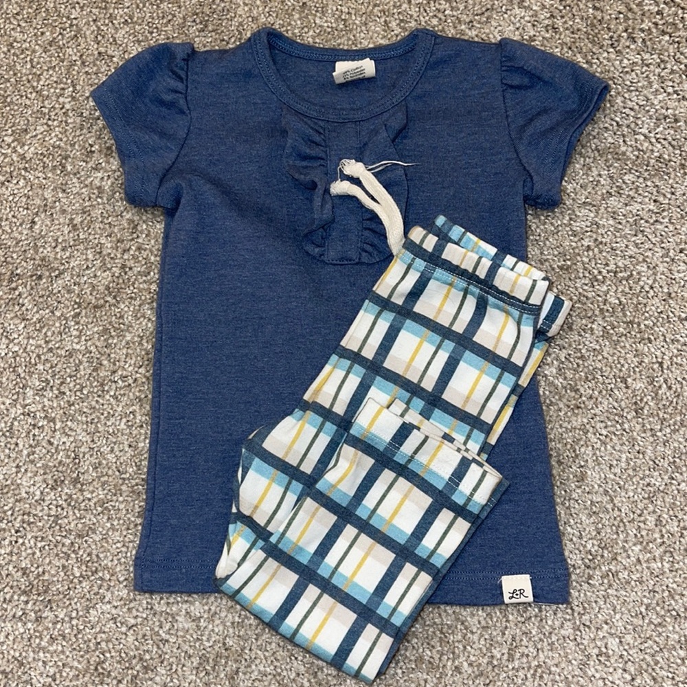 Lulu+Roo Blueberry Plaid Pant and Top